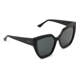 BLAIRE - BLACK + GREY + POLARIZED SUNGLASSES -Sunglasses Sales diff eyewear blaire black solid grey polarized sunglasses alt 4