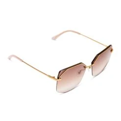 BREE - BRUSHED GOLD + TAUPE ROSE GRADIENT SUNGLASSES -Sunglasses Sales diff eyewear bree brushed gold taupe rose gradient sunglasses alt 4
