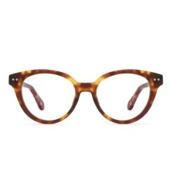 CARLY - AMBER TORTOISE + CLEAR GLASSES
