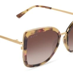CLARISSE - GOLD + BROWN GRADIENT SUNGLASSES -Sunglasses Sales diff eyewear clarisse gold brown gradient sunglasses alt 3