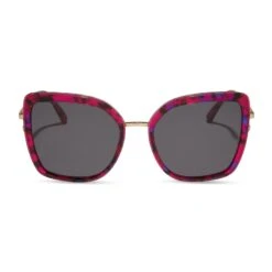 CLARISSE - PINK RUSH TORTOISE + GREY SUNGLASSES