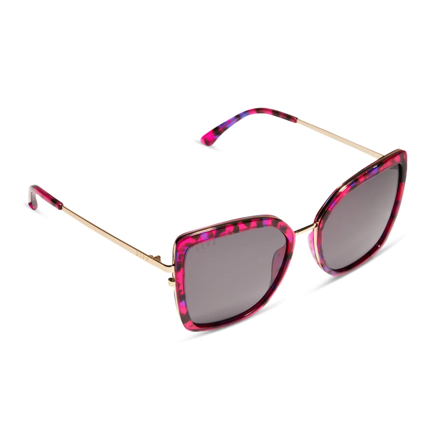 CLARISSE - PINK RUSH TORTOISE + GREY SUNGLASSES 4 CLARISSE - PINK RUSH TORTOISE + GREY SUNGLASSES - Image 2
