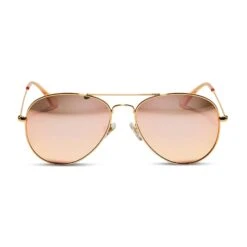 CRUZ - GOLD + PEACH MIRROR SUNGLASSES