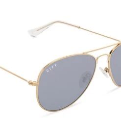 CRUZ XS - GOLD + GREY MIRROR SUNGLASSES -Sunglasses Sales diff eyewear cruz xs gold grey mirror sunglasses alt 3