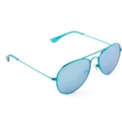 CRUZ XS - TURQUOISE METALLIC + TEAL MIRROR SUNGLASSES -Sunglasses Sales diff eyewear cruz xs turquoise metallic teal mirror sunglasses alt 4