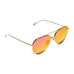 DASH - GOLD + SUNSET MIRROR + POLARIZED SUNGLASSES -Sunglasses Sales diff eyewear dash gold sunset mirror polarized sunglasses alt 4
