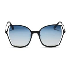 DONNA III - BLACK + BLUE GRADIENT FLASH + POLARIZED SUNGLASSES