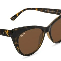 EDEN - DARK TORTOISE + BROWN SUNGLASSES -Sunglasses Sales diff eyewear eden dark tortoise brown sunglasses alt 4