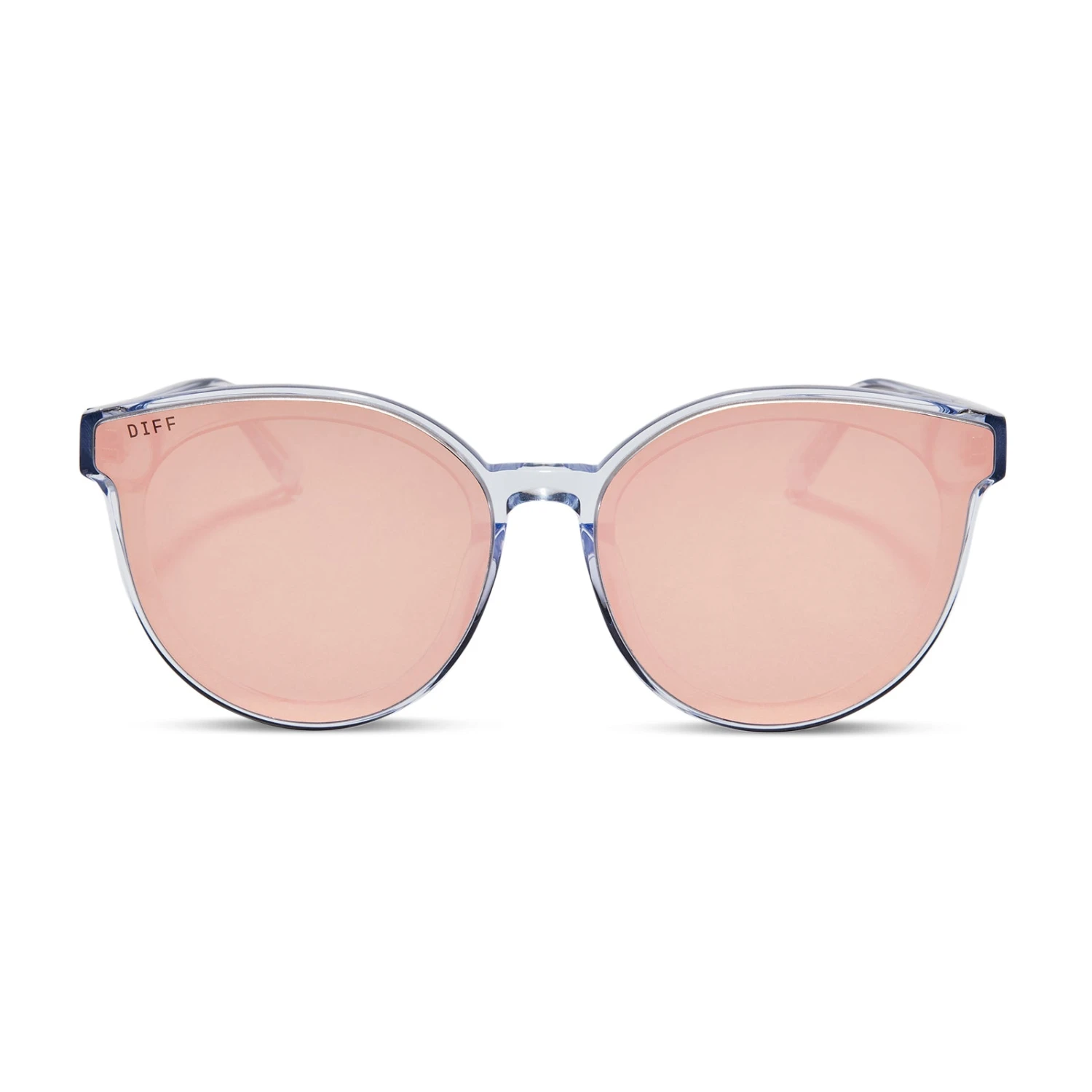 GEMMA - CLEAR CRYSTAL + PEACH MIRROR SUNGLASSES 3 GEMMA - CLEAR CRYSTAL + PEACH MIRROR SUNGLASSES