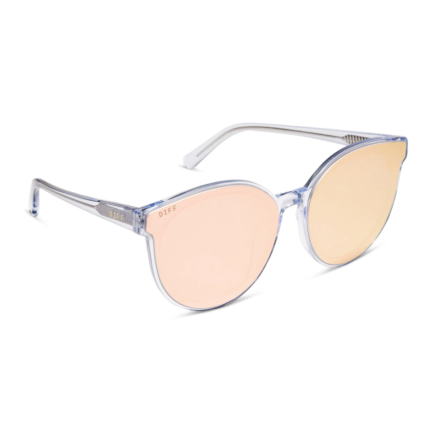 GEMMA - CLEAR CRYSTAL + PEACH MIRROR SUNGLASSES 4 GEMMA - CLEAR CRYSTAL + PEACH MIRROR SUNGLASSES - Image 2