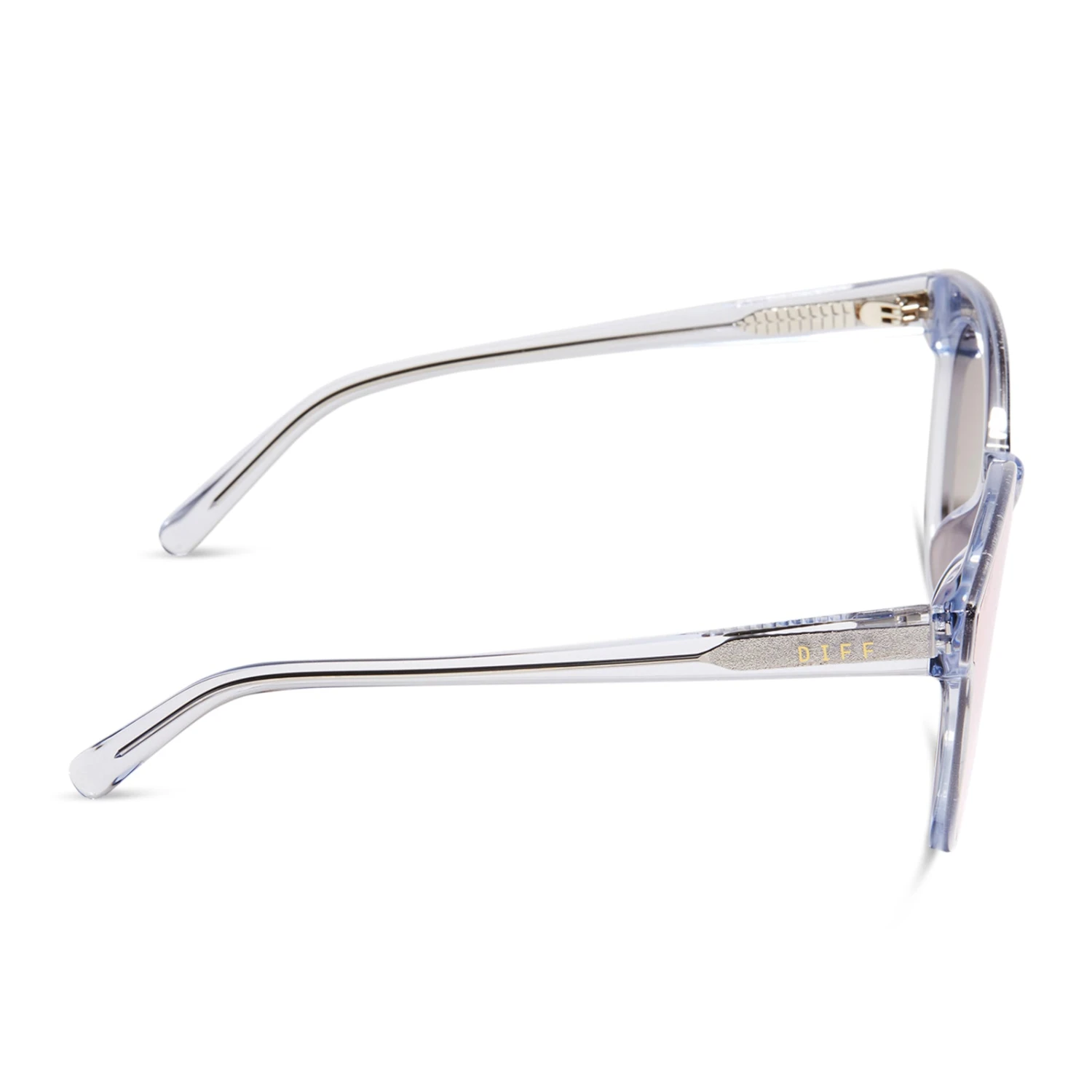 GEMMA - CLEAR CRYSTAL + PEACH MIRROR SUNGLASSES 5 GEMMA - CLEAR CRYSTAL + PEACH MIRROR SUNGLASSES - Image 3