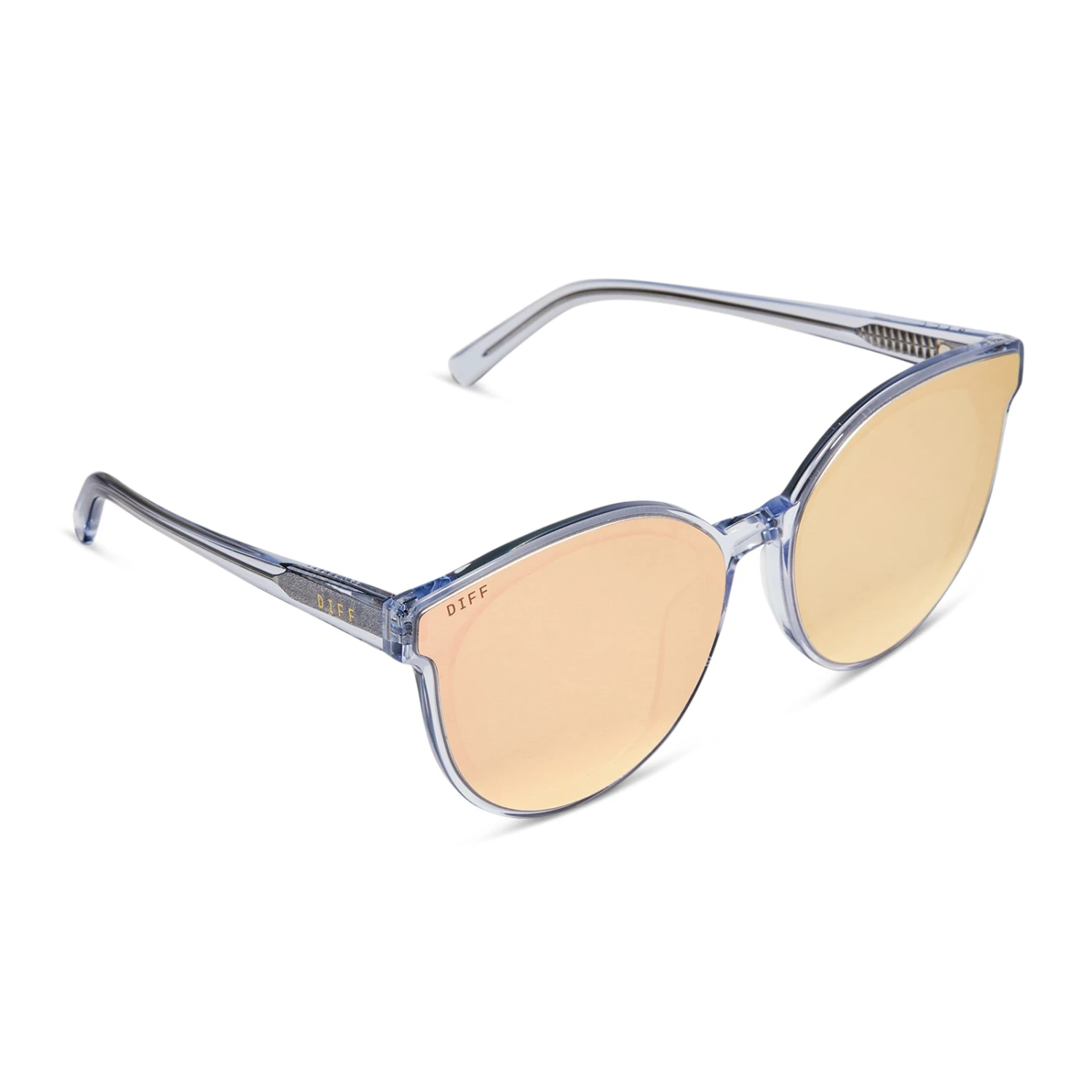 GEMMA - CLEAR CRYSTAL + PEACH MIRROR SUNGLASSES 6 GEMMA - CLEAR CRYSTAL + PEACH MIRROR SUNGLASSES - Image 4