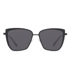 GRACE - BLACK + SOLID GREY SUNGLASSES