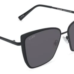 GRACE - BLACK + SOLID GREY SUNGLASSES -Sunglasses Sales diff eyewear grace black grey sunglasses alt 4