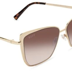 GRACE - GOLD + BROWN GRADIENT SUNGLASSES -Sunglasses Sales diff eyewear grace gold brown gradient sunglasses alt 4