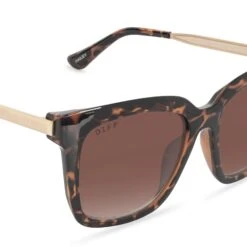HAILEY - DARK TORTOISE + BROWN GRADIENT SUNGLASSES -Sunglasses Sales diff eyewear hailey dark tortoise brown gradient sunglasses alt 3