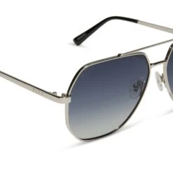 BEVERLIN - HENDRIX + SILVER + BLUE TO GREY GRADIENT POLARIZED SUNGLASSES -Sunglasses Sales diff eyewear hendrix silver blue to grey gradient polarized sunglasses alt 4