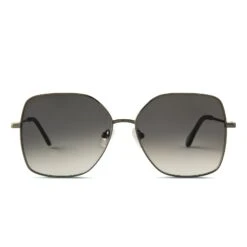 IRIS - ANTIQUE GUNMETAL + GREY GRADIENT SUNGLASSES