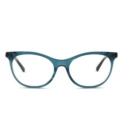 JADE - DEEP AQUA + CLEAR GLASSES