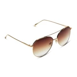 JANE - GOLD + BROWN GRADIENT SHARP SUNGLASSES -Sunglasses Sales diff eyewear jane gold brown gradient sharp sunglasses alt 4