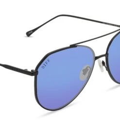 JANE - MATTE BLACK + PURPLE MIRROR SUNGLASSES -Sunglasses Sales diff eyewear jane matte black purple mirror sunglasses alt 4