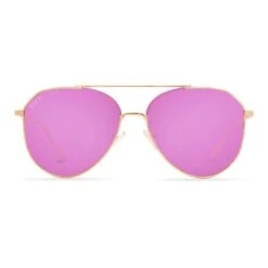 JANE - ROSE GOLD + PINK MIRROR SUNGLASSES