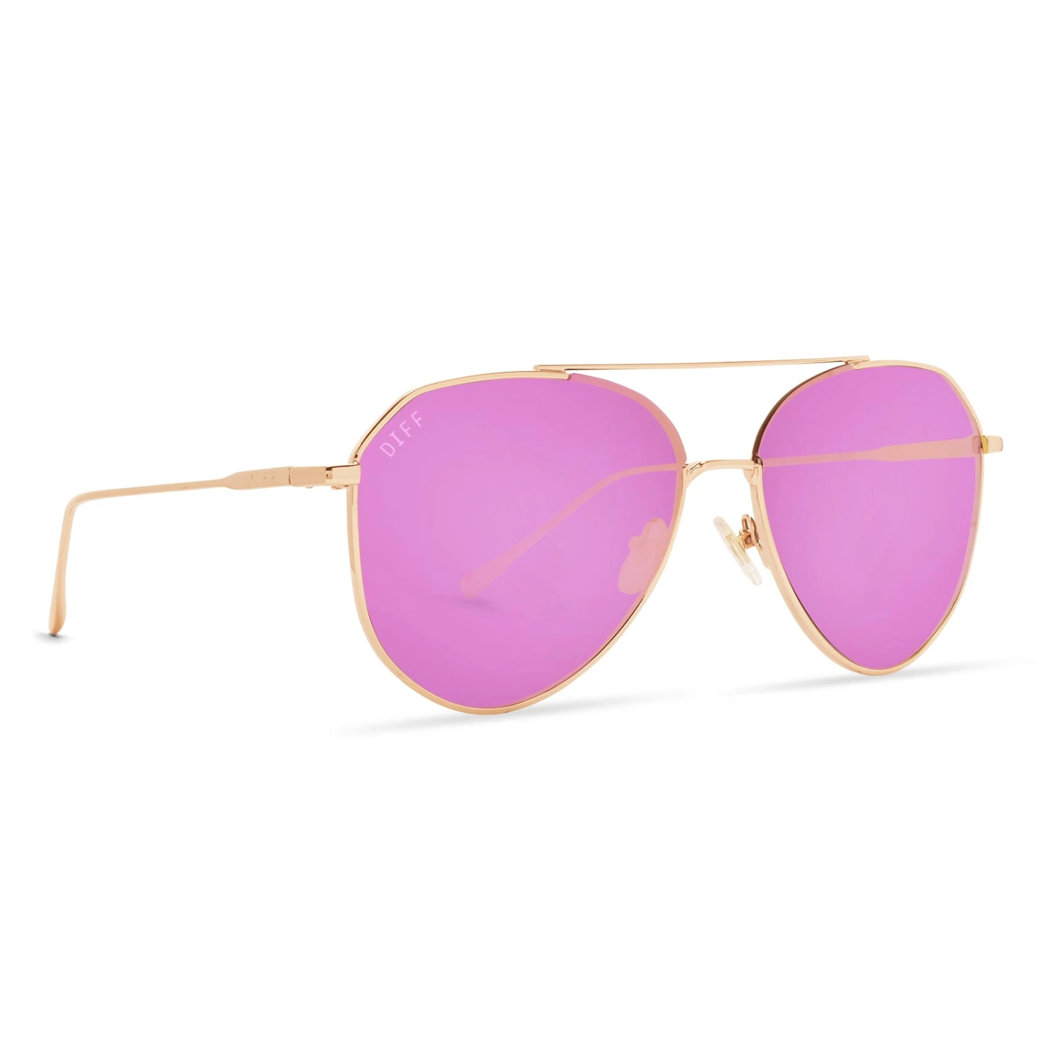 JANE - ROSE GOLD + PINK MIRROR SUNGLASSES 4 JANE - ROSE GOLD + PINK MIRROR SUNGLASSES - Image 2