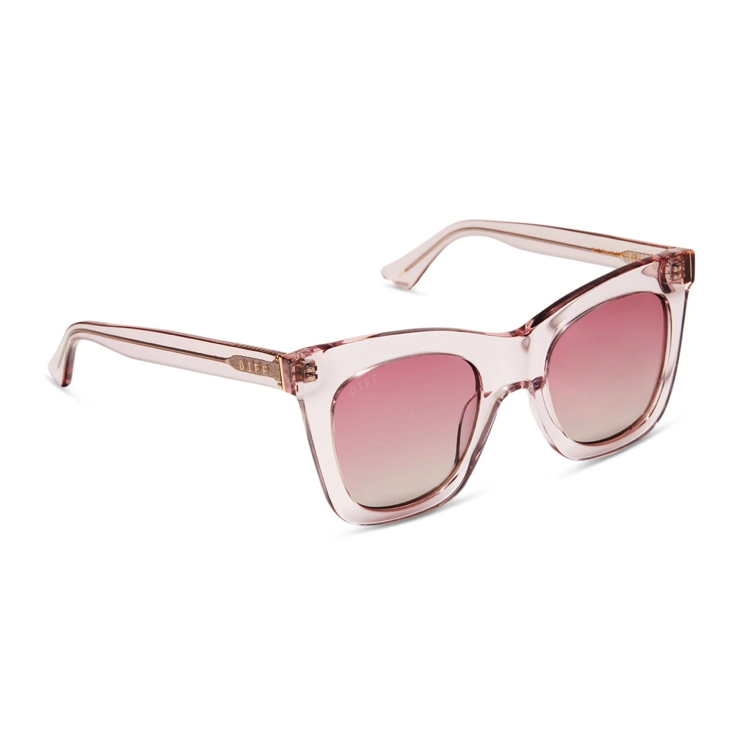 KAIA - LIGHT PINK CRYSTAL + WINE GRADIENT + POLARIZED SUNGLASSES 4 KAIA - LIGHT PINK CRYSTAL + WINE GRADIENT + POLARIZED SUNGLASSES - Image 2