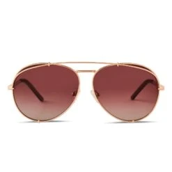 KOKO - ROSE GOLD + WINE GRADIENT SUNGLASSES