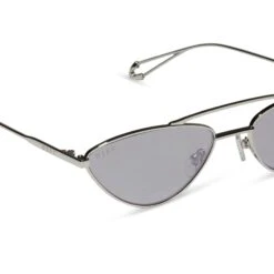 ADRIENNE BAILON - L.E.S. + SILVER + CHROME MIRROR SUNGLASSES -Sunglasses Sales diff eyewear l.e.s. silver chrome mirror sunglasses alt 4