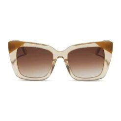 LIZZY - HONEY CRYSTAL + BROWN GRADIENT SUNGLASSES