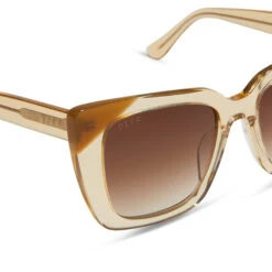 LIZZY - HONEY CRYSTAL + BROWN GRADIENT SUNGLASSES -Sunglasses Sales diff eyewear lizzy honey crystal brown gradient sunglasses alt 4
