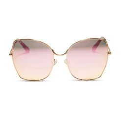 LONNA - GOLD + CHERRY BLOSSOM MIRROR SUNGLASSES