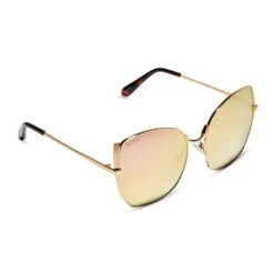 LONNA - GOLD + CHERRY BLOSSOM MIRROR SUNGLASSES -Sunglasses Sales diff eyewear lonna gold cherry blossom mirror sunglasses alt 4