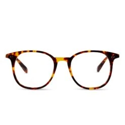 MAGGIE - AMBER TORTOISE + CLEAR GLASSES