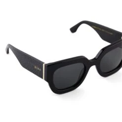 MAREN PYTHON - BLACK + GREY POLARIZED SUNGLASSES