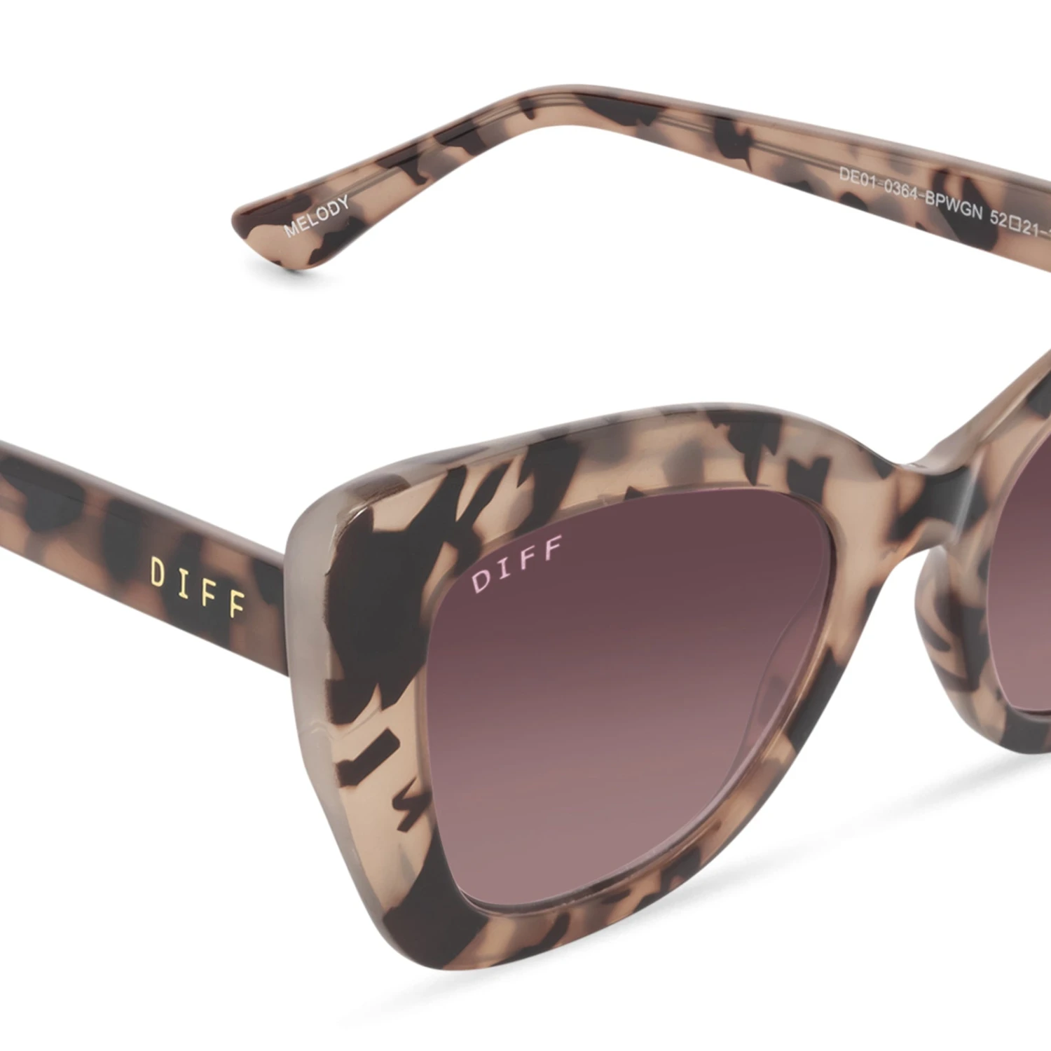 MELODY - BLUSH TORTOISE + WINE GRADIENT SUNGLASSES 6 MELODY - BLUSH TORTOISE + WINE GRADIENT SUNGLASSES - Image 4