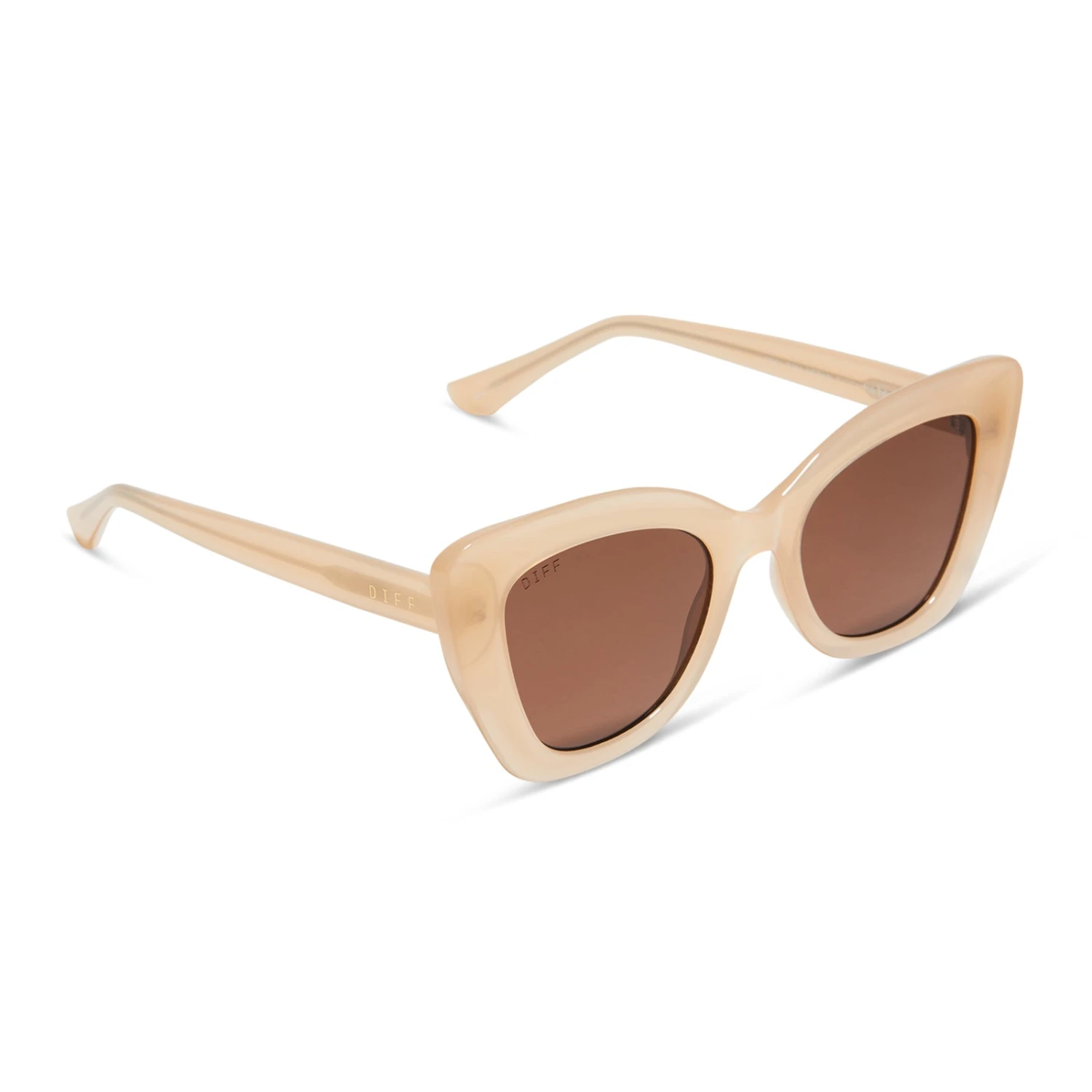 MELODY - MILKY NUDE + SOLID BROWN SUNGLASSES 4 MELODY - MILKY NUDE + SOLID BROWN SUNGLASSES - Image 2