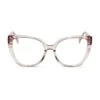 PENELOPE - LIGHT PINK CRYSTAL + CLEAR GLASSES 2 PENELOPE - LIGHT PINK CRYSTAL + CLEAR GLASSES -Sunglasses Sales diff eyewear penelope light pink crystal prescription glasses alt 1