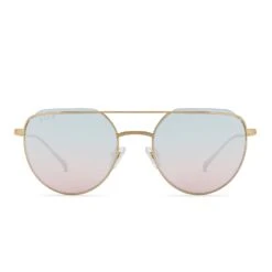 RAYNE - GOLD + BLUE TO LAVENDER FLASH SUNGLASSES