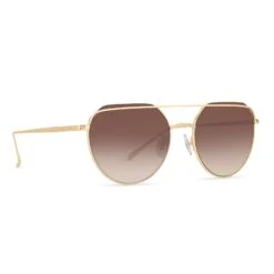 RAYNE - GOLD + BROWN GRADIENT SUNGLASSES -Sunglasses Sales diff eyewear rayne gold brown gradient sunglasses alt 2