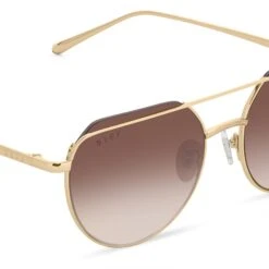 RAYNE - GOLD + BROWN GRADIENT SUNGLASSES -Sunglasses Sales diff eyewear rayne gold brown gradient sunglasses alt 3