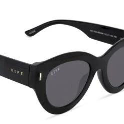 RONDA - BLACK + GREY SUNGLASSES 9 RONDA - BLACK + GREY SUNGLASSES -Sunglasses Sales diff eyewear ronda black grey sunglasses alt 4