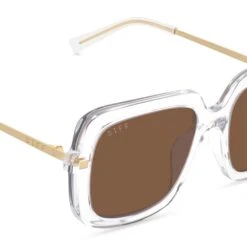 SANDRA - CLEAR CRYSTAL + BROWN SUNGLASSES -Sunglasses Sales diff eyewear sandra clear crystal brown sunglasses alt 4