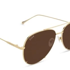SCARLETT - GOLD + BROWN SUNGLASSES -Sunglasses Sales diff eyewear scarlett gold brown sunglasses alt 4