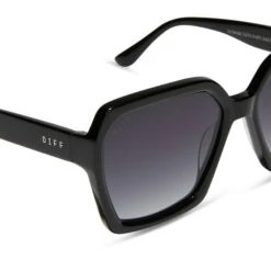 SLOANE - BLACK + GREY GRADIENT SUNGLASSES -Sunglasses Sales diff eyewear sloane black grey gradient sunglasses alt 4
