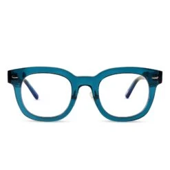 SUMMER - DEEP AQUA + CLEAR GLASSES