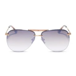 TAHOE - BRUSHED GOLD + TAUPE ROSE GRADIENT FLASH SUNGLASSES