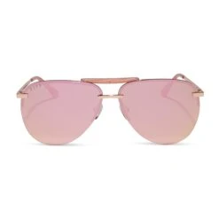 TAHOE - ROSE GOLD + CHERRY BLOSSOM MIRROR SUNGLASSES