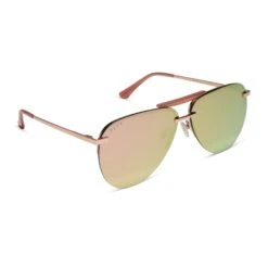 TAHOE - ROSE GOLD + CHERRY BLOSSOM MIRROR SUNGLASSES -Sunglasses Sales diff eyewear tahoe rose gold cherry blossom mirror sunglasses alt 2